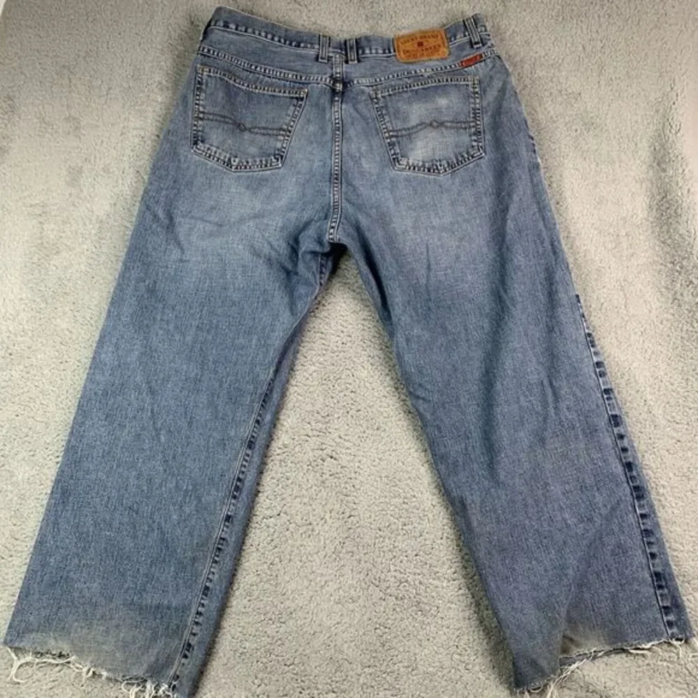 Lucky Brand Jeans Men's 38 Low Rise Short Raw Hem USA By Gene Montesano‎ Vintage - Picture 10 of 16